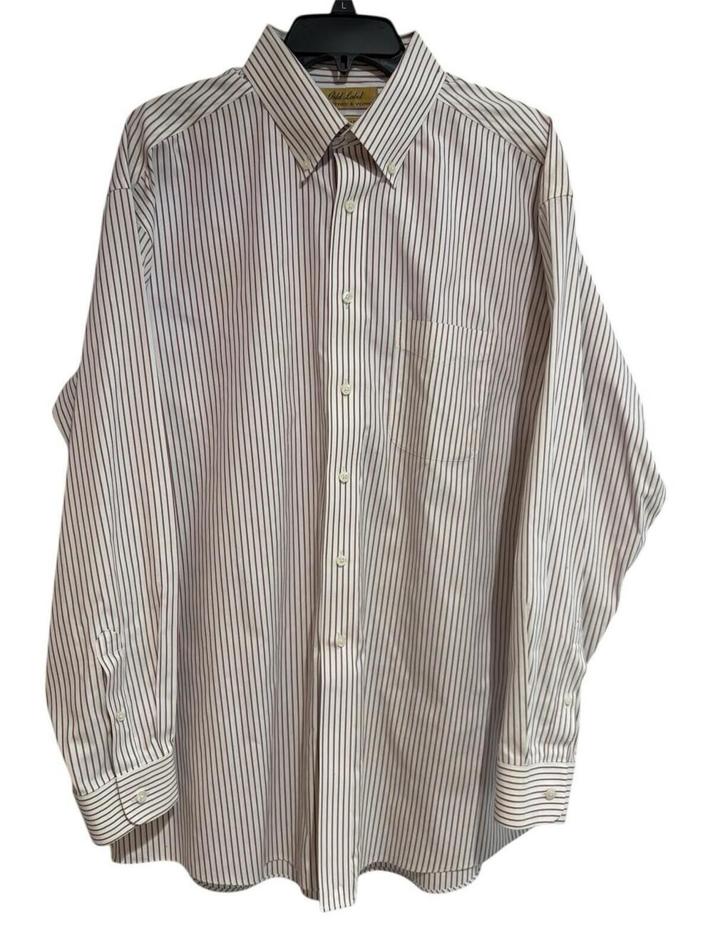 Roundtree & Yorke Gold Label Men’s Dress Shirt 16 1/2 35 Non Iron